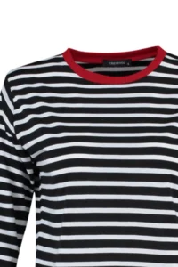 TRENDYOLMİLLA Black Striped relaxed Pattern Basic Crew Neck Colorful Ribbed Knitting T-Shirt - Image 7