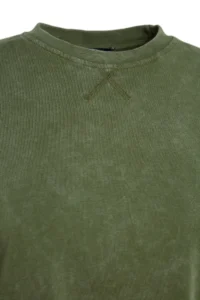 TRENDYOLMİLLA Khaki Thick Cotton Aged Effect Relaxed Pattern Crew Neck Long Sleeve Knitting T-Shirt - Image 10