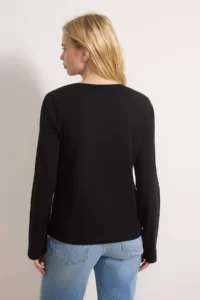 TRENDYOLMİLLA Black-White 2 Sets Package 100% Cotton V-neck Regular/Normal Cut Knitting T-Shirt - Image 5