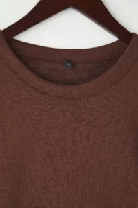 TRENDYOLMİLLA Wardrobe Essentials – Brown Crew Neck relaxed/Rahat Pattern Knitting T-Shirt | - Image 6