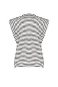 TRENDYOLMİLLA Multicolored 100% Cotton Striped Wadding Look Basic Crew Neck Knitting T-Shirt - Image 8
