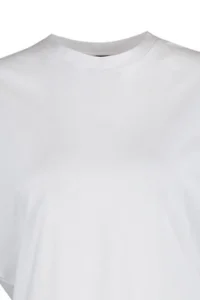 TRENDYOLMİLLA White 100% Cotton Wadding Look Basic Crew Neck Knitting T-Shirt - Image 7
