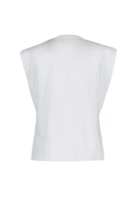 TRENDYOLMİLLA White 100% Cotton Wadding Look Basic Crew Neck Knitting T-Shirt - Image 8