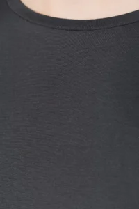TRENDYOLMİLLA Anthracite 100% Cotton Crew Neck Oversized/Wide Pattern Knitting T-Shirt - Image 8