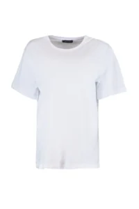 TRENDYOLMİLLA White 100% Cotton Crew Neck Oversized/Wide Pattern Knitting T-Shirt - Image 12
