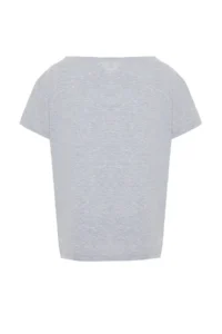 TRENDYOLMİLLA Gray Melange Oversized/Wide Pattern Boat Neck Knitting T-Shirt - Image 8