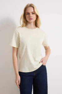TRENDYOLMİLLA Plum-Stone 100% Cotton Crew Neck 2 Sets Package Knitting T-Shirt - Image 6