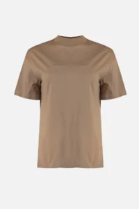 TRENDYOLMİLLA Beige-Mink 2 Sets Package 100% Cotton Basic Dog collar Knitting T-Shirt - Image 8
