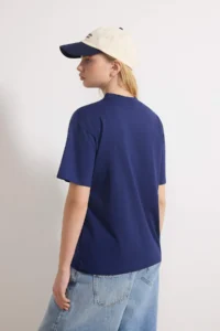 TRENDYOLMİLLA Navy Blue-Gray Melange 2 Sets Package 100% Cotton Basic Dog collar Knitting T-Shirt - Image 7