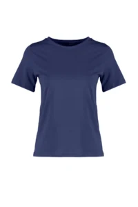 TRENDYOLMİLLA Navy Blue 100% Cotton Basic Crew Neck Knitting T-Shirt - Image 6