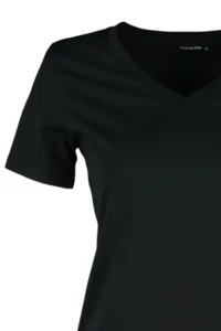 TRENDYOLMİLLA Black 100% Cotton Basic V-neck Knitting T-Shirt - Image 7
