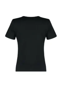 TRENDYOLMİLLA Black 100% Cotton Basic V-neck Knitting T-Shirt - Image 8