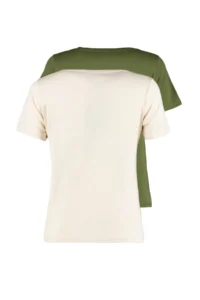 TRENDYOLMİLLA Khaki-Beige 100% Cotton 2 Sets Package Basic V-neck Knitting T-Shirt - Image 9
