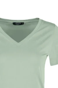 TRENDYOLMİLLA Pink-Mint 100% Cotton 2 Sets Package Basic V-neck Knitting T-Shirt - Image 14