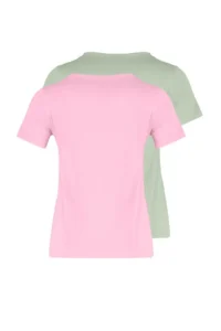 TRENDYOLMİLLA Pink-Mint 100% Cotton 2 Sets Package Basic V-neck Knitting T-Shirt - Image 17
