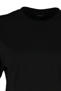 TRENDYOLMİLLA Black relaxed/Rahat Pattern 100% Thick Cotton Crop Knitting T-Shirt - Image 7