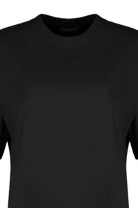 TRENDYOLMİLLA Black 100% Thick Cotton Oversized/Wide Pattern Crew Neck Knitting T-Shirt - Image 20