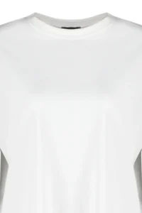 TRENDYOLMİLLA Ecru 100% Thick Cotton Oversized/Wide Pattern Crew Neck Knitting T-Shirt - Image 7