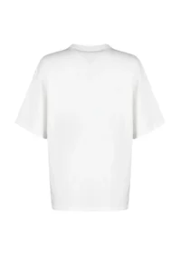 TRENDYOLMİLLA Ecru 100% Thick Cotton Oversized/Wide Pattern Crew Neck Knitting T-Shirt - Image 8