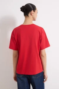 TRENDYOLMİLLA Rejection 100% Thick Cotton Oversized/Wide Pattern Crew Neck Knitting T-Shirt - Image 4