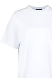 TRENDYOLMİLLA White 100% Thick Cotton Oversized/Wide Pattern Crew Neck Knitting T-Shirt - Image 12
