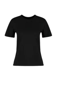 TRENDYOLMİLLA Black 100% Thick Cotton Basic Crew Neck Knitting T-Shirt - Image 7