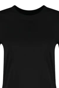 TRENDYOLMİLLA Black 100% Thick Cotton Basic Crew Neck Knitting T-Shirt - Image 8