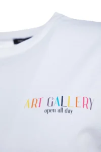 TRENDYOLMİLLA White 100% Cotton Front and Back Printed Boyfriend Fit Crew Neck Knitting T-Shirt - Image 13