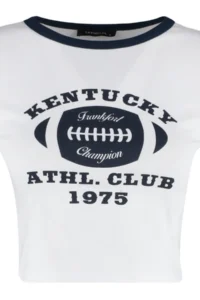 TRENDYOLMİLLA White 100% Cotton Slogan Printed Fitted Crop Crew Neck Knitting T-Shirt - Image 7