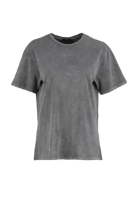 TRENDYOLMİLLA Anthracite 100% Thick Cotton Faded Effect Back Printed Boyfriend Knitting T-Shirt - Image 14