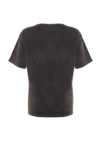 TRENDYOLMİLLA Anthracite 100% Thick Cotton Faded Effect Boyfriend/Wide Pattern Knitting T-Shirt - Image 8