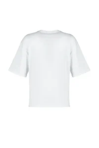TRENDYOLMİLLA White 100% Cotton Stone Detailed relaxed/Wide Relaxed Cut Crew Neck Knitting T-Shirt - Image 8
