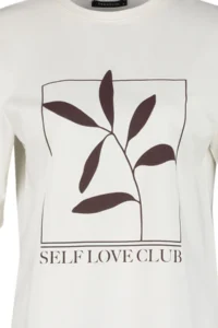 TRENDYOLMİLLA Ecru 100% Cotton Printed relaxed/Wide Relaxed Cut Crew Neck Knitting T-Shirt - Image 7
