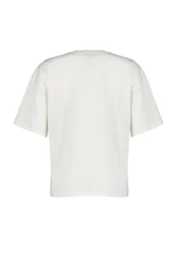 TRENDYOLMİLLA Ecru 100% Cotton Printed relaxed/Wide Relaxed Cut Crew Neck Knitting T-Shirt - Image 8