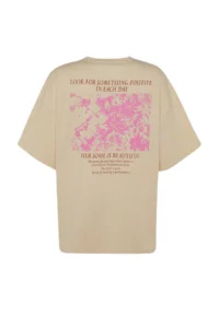 TRENDYOLMİLLA Stone 100% Thick Cotton Front and Back Printed Oversized/Wide Pattern Knitting T-Shirt - Image 14