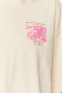 TRENDYOLMİLLA Stone 100% Thick Cotton Front and Back Printed Oversized/Wide Pattern Knitting T-Shirt - Image 3