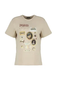 TRENDYOLMİLLA Stone 100% Thick Cotton Printed Oversized Pattern Crew Neck Knitting T-Shirt - Image 13
