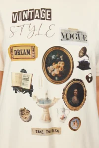 TRENDYOLMİLLA Stone 100% Thick Cotton Printed Oversized Pattern Crew Neck Knitting T-Shirt - Image 5