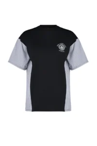 TRENDYOLMİLLA Black Thick Cotton Oversized/Wide Pattern Poplin Detailed Printed Knitting T-Shirt - Image 6