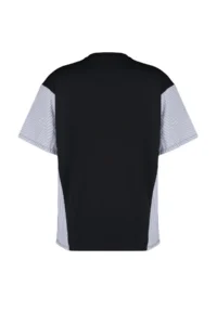 TRENDYOLMİLLA Black Thick Cotton Oversized/Wide Pattern Poplin Detailed Printed Knitting T-Shirt - Image 7