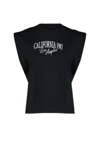 TRENDYOLMİLLA Black 100% Cotton Slogan Printed Regular/Normal Pattern Crew Neck Knitting T-Shirt - Image 7