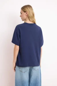 TRENDYOLMİLLA Navy Blue Knitting T-Shirt - Image 4
