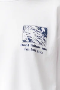 TRENDYOLMİLLA White 100% Cotton Back and Front Printed Oversized/Relaxed Cut Knitting T-Shirt - Image 4