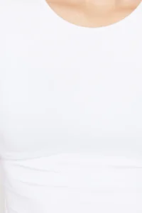 TRENDYOLMiLLA White Polyamide Short Sleeve Crew Neck Fitted Knitting T-Shirt - Image 5