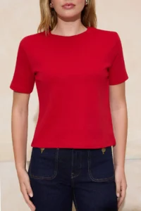 TRENDYOLMİLLA Rejection Thick Cotton Tough Fabric Crew Neck Short Sleeve Regular Cut Knitting T-Shirt - Image 3