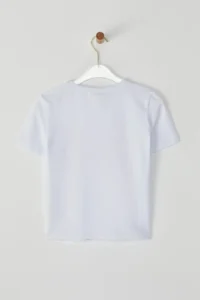 TRENDYOLMİLLA White Strawberry Printed Fitted Printed Knitting T-Shirt - Image 6