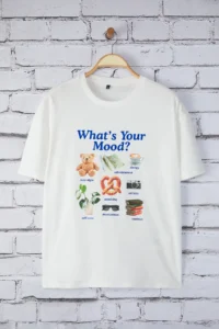 TRENDYOLMİLLA Ecru 100% Thick Cotton Oversized/Wide Pattern Printed Knitting T-Shirt - Image 5