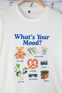 TRENDYOLMİLLA Ecru 100% Thick Cotton Oversized/Wide Pattern Printed Knitting T-Shirt - Image 6
