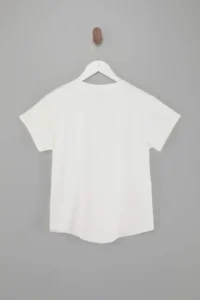 TRENDYOLMİLLA Ecru V-neck Regular/Normal Pattern Knitting T-Shirt - Image 6