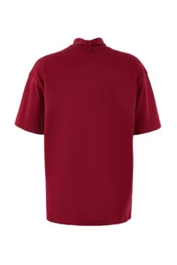 TRENDYOLMİLLA Burgundy Oversized/Wide Pattern Drop Sleeve Short Sleeve LONG Soild 100% Cotton Knitting T-Shirt - Image 5